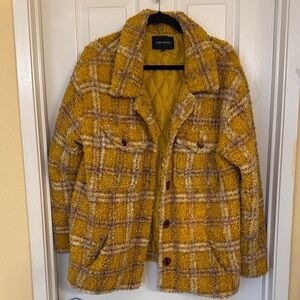 DRIFTWOOD Yellow Plaid Teddy Jacket